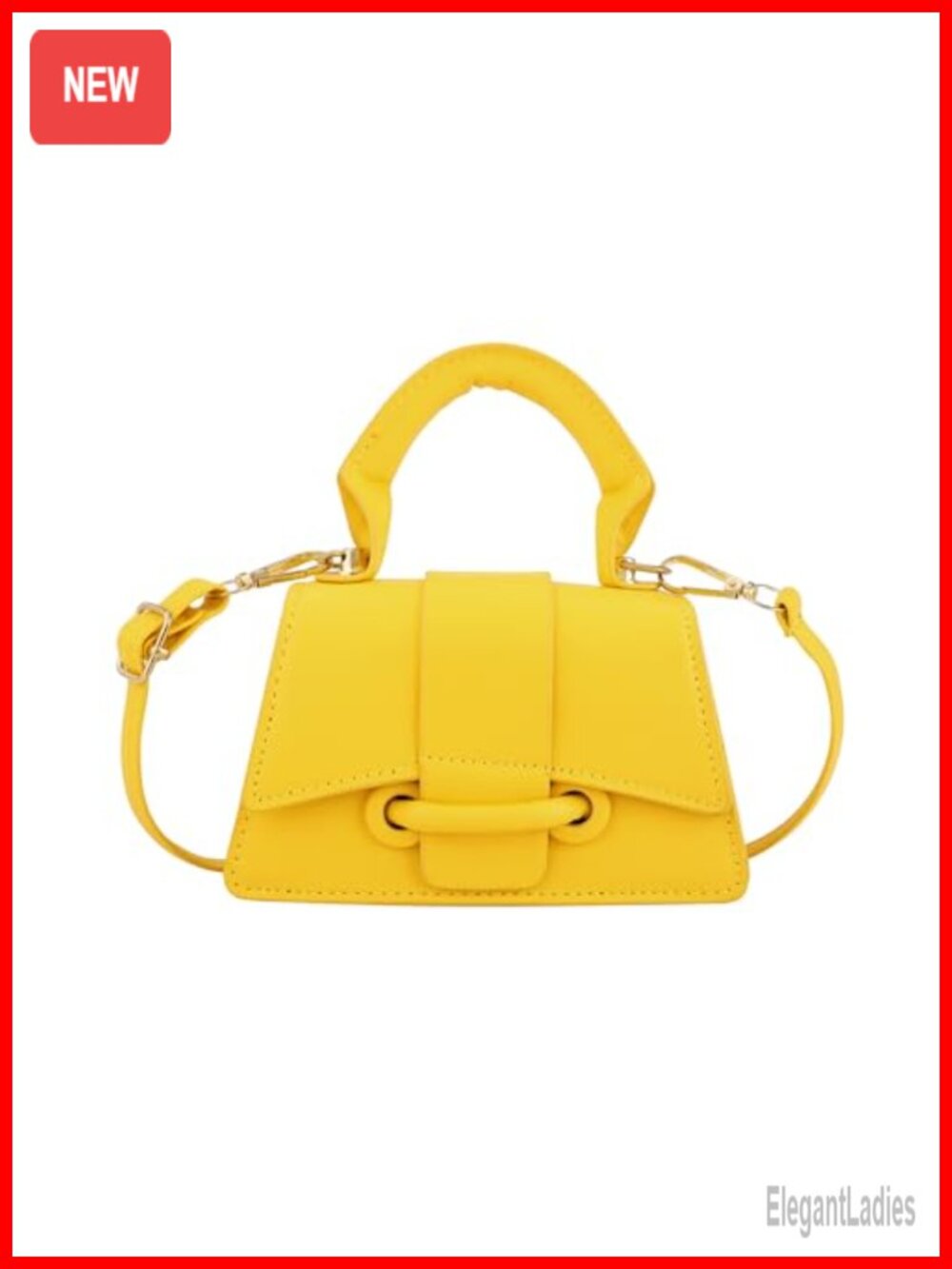 Micro Mini Crossbody Handbag PU Leather Clutch Adjustable Detachable Strap